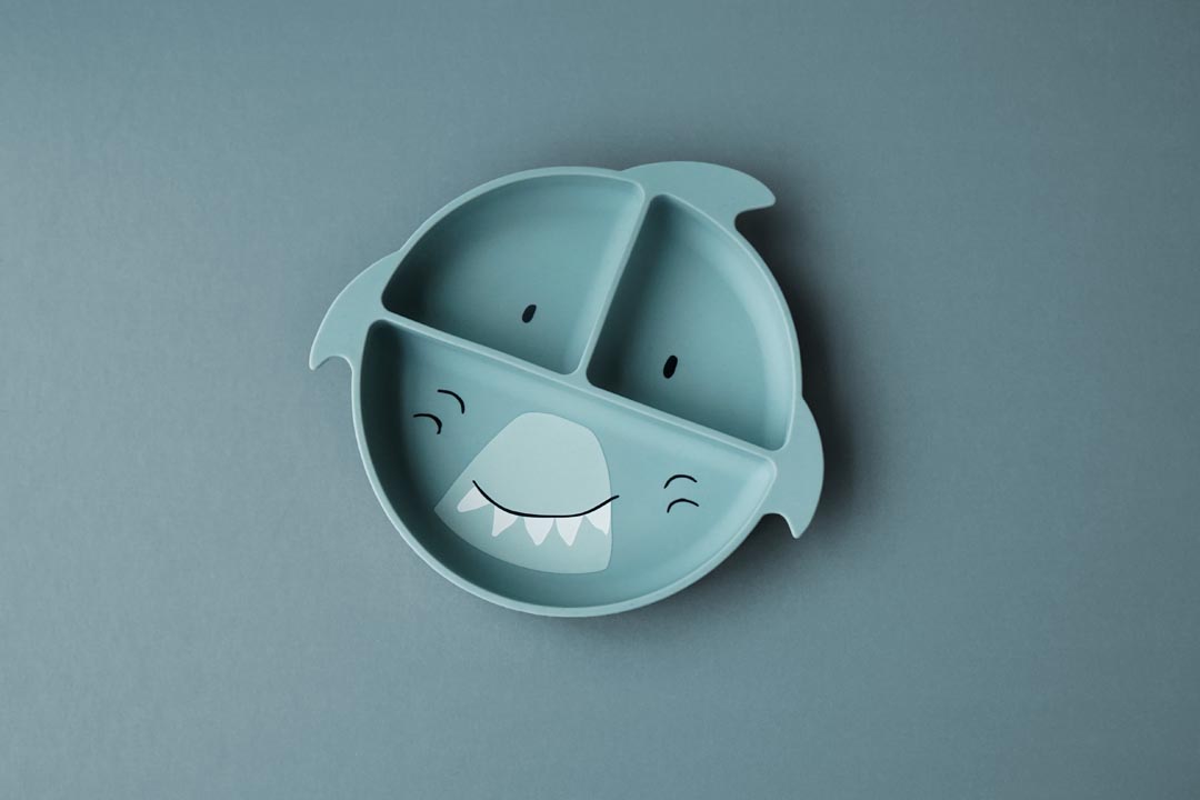 Silikon-Esslernteller mit Saugnapf - Mr. Shark
